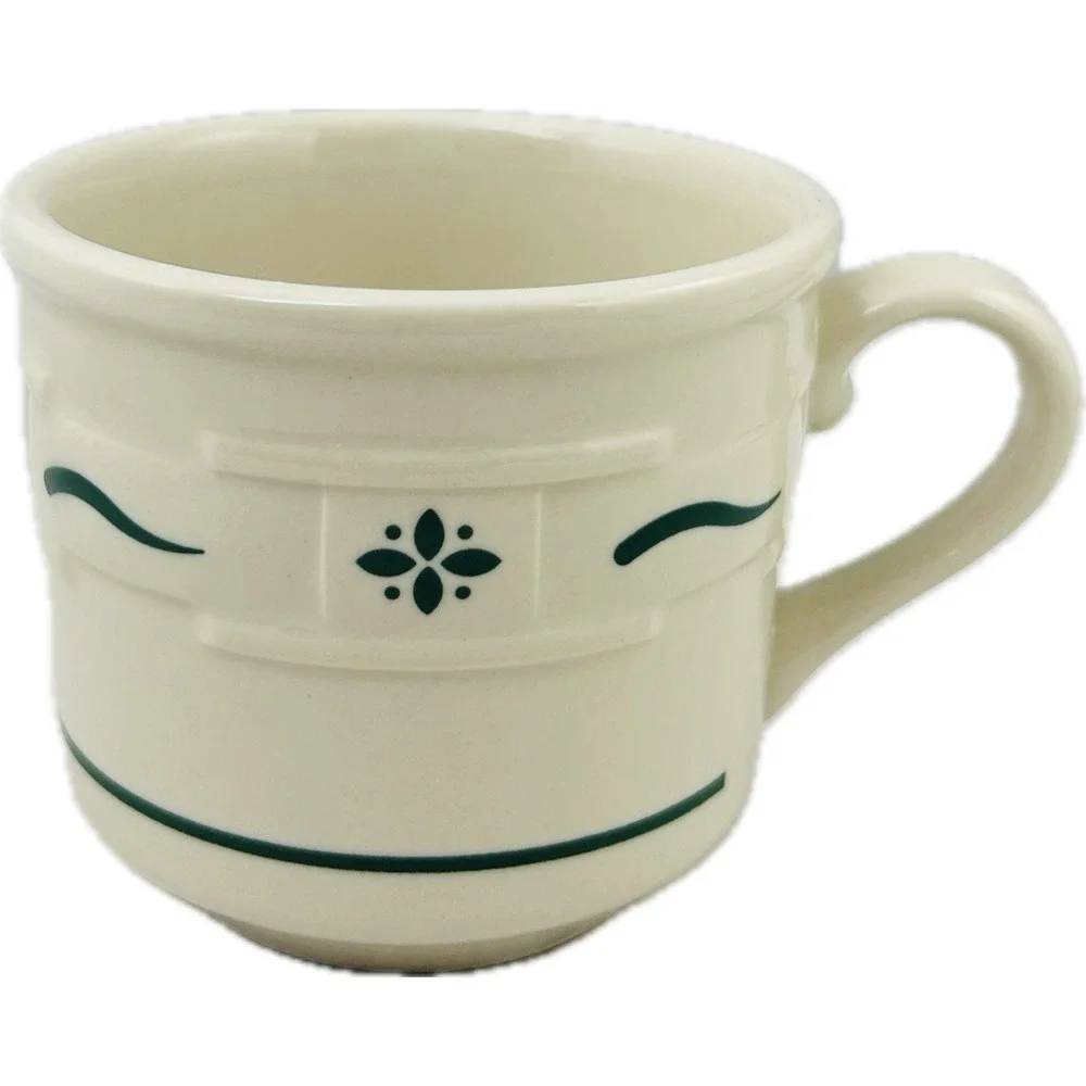 Longaberger‎ Pottery Woven Traditions Cup 8 oz Heritage Green